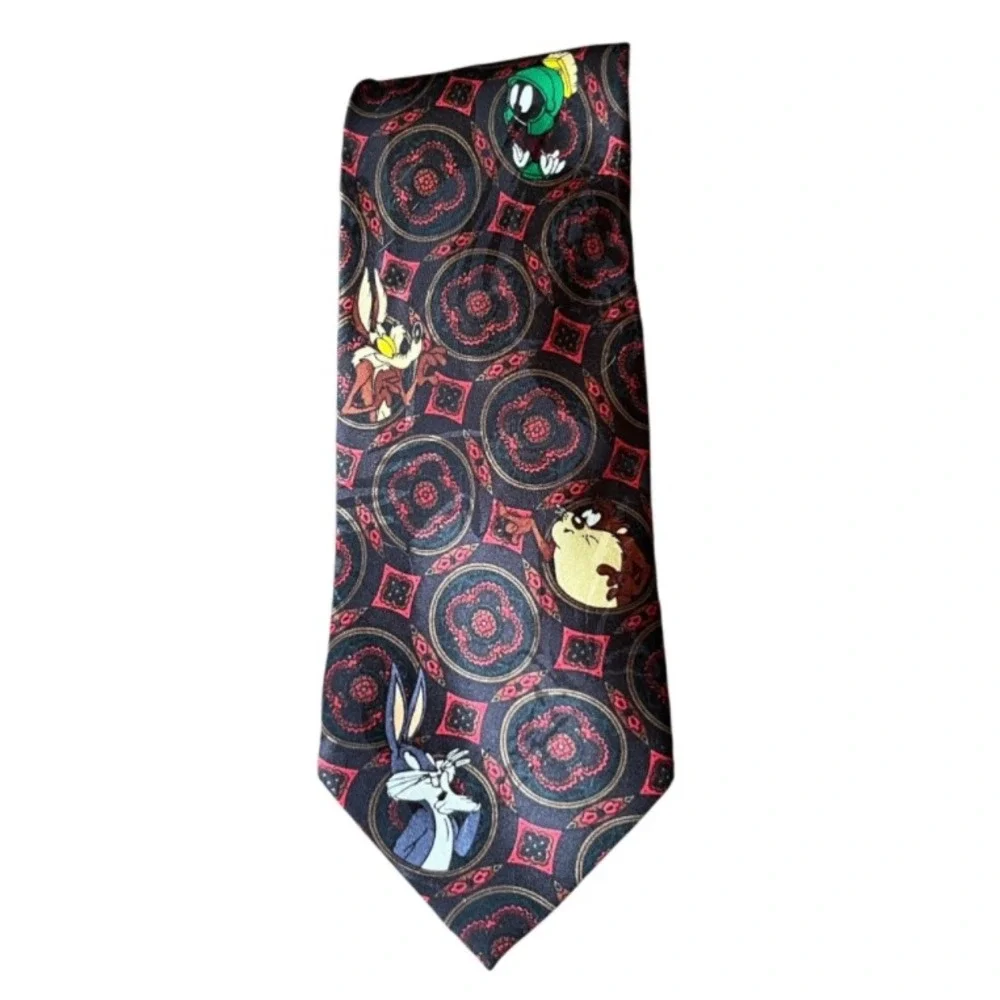 VTG LOT OF 3, Men's Neck Tie LOONEY TUNES Mickey Mouse RUDOLPH REINDEER Cartoons